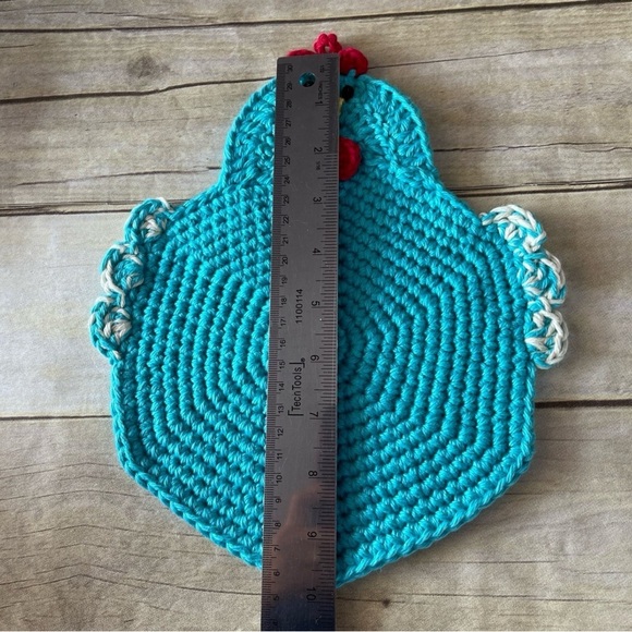 New Handmade Crochet Hot Pad/Trivet Turquoise - Picture 4 of 6